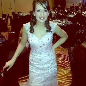 Blush Pink Mermaid Ball Gown Size 0